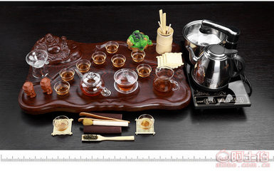 易麥陶瓷四合一電磁爐茶具套裝 實木紫檀與紫砂工藝的完美融合